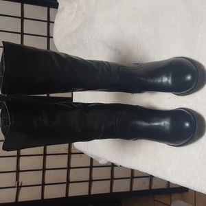 💟 BLACK FAUX LEATHER KNEE HIGH BOOTS -  WOMEN'S SIZE 8 💟